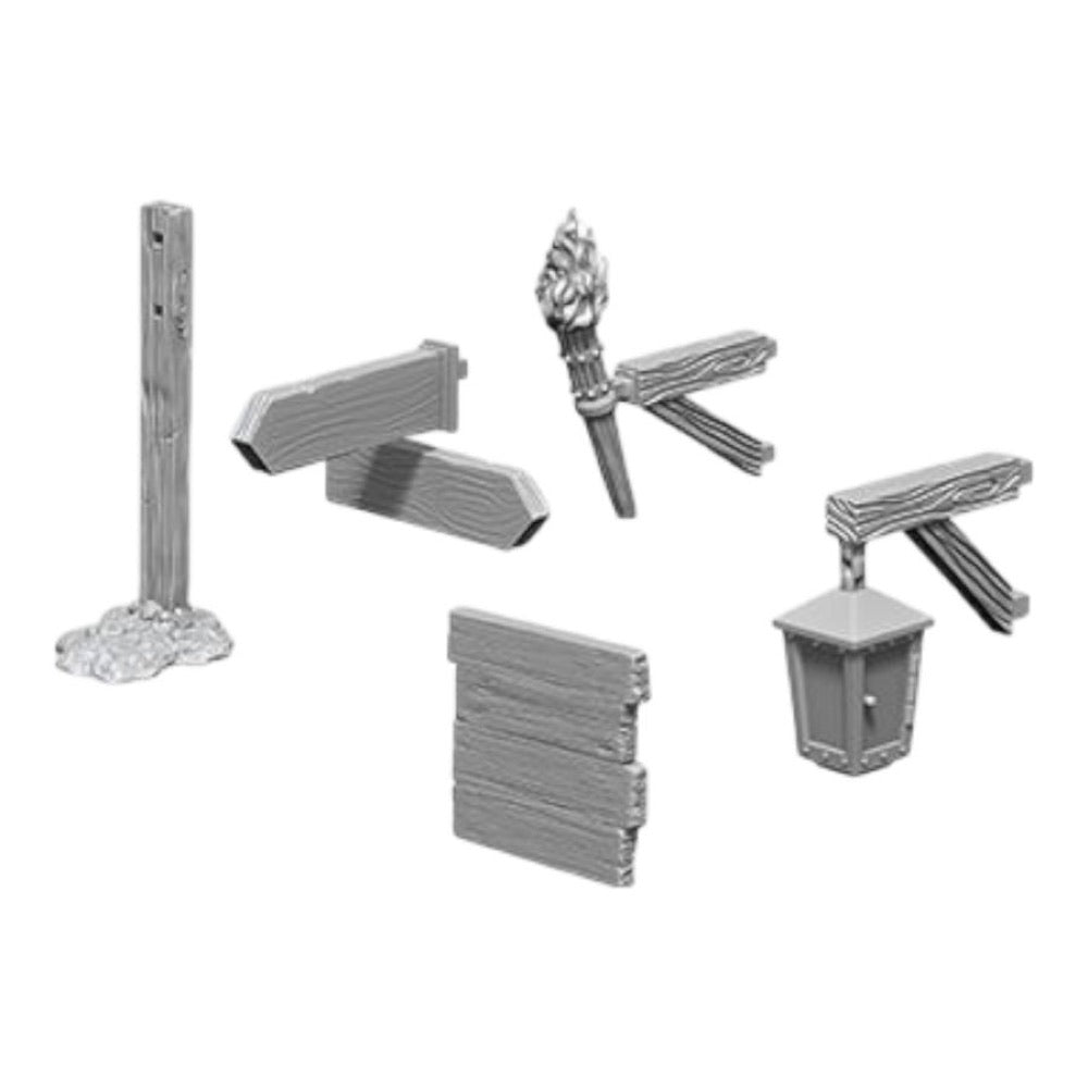 Wizkids – Deep Cuts Unpainted Miniatures: Signs & lights