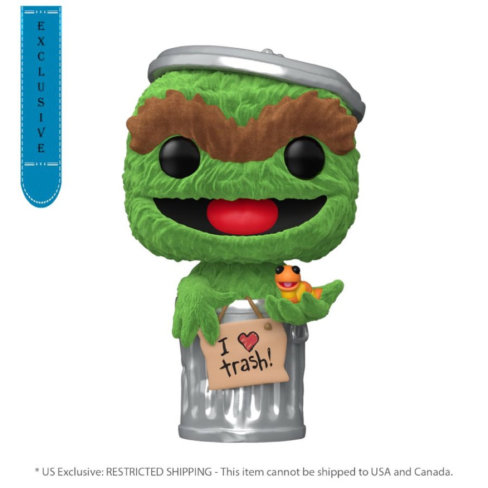 Sesame Street – Oscar the Grouch Flocked Pop! Vinyl [RS]