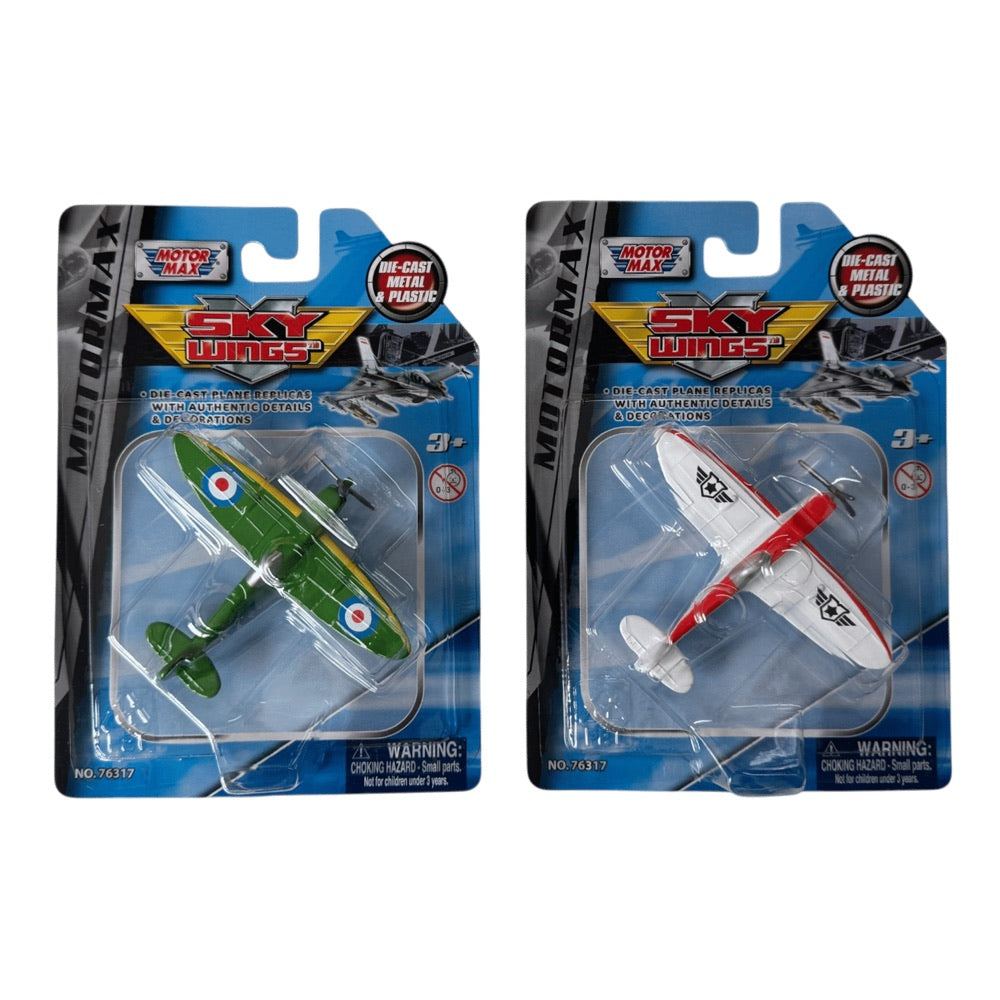 Sky Wings – 3.5″ Spitfire Die-Cast Plane Replica Assortment (2 Count)