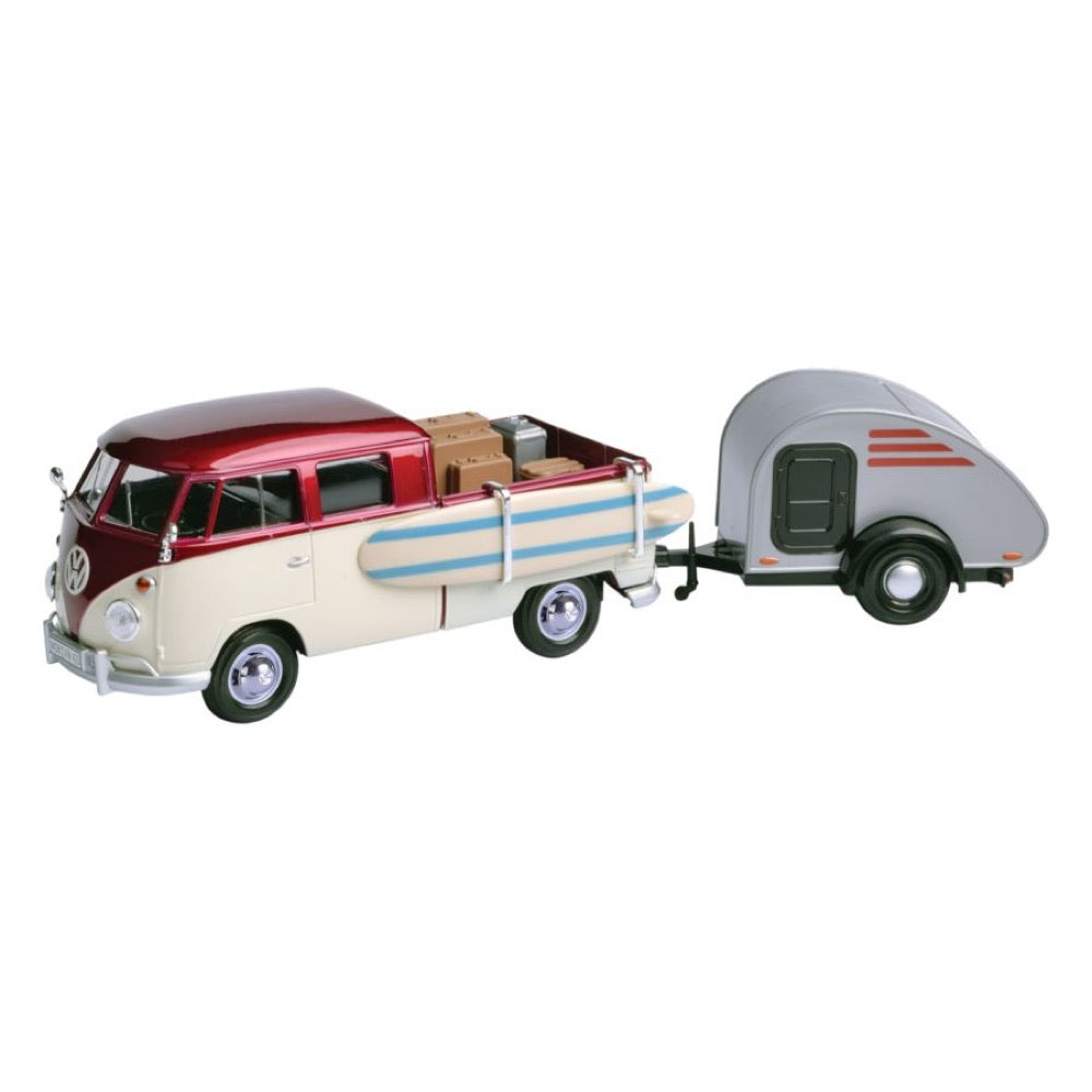 Volkswagen Collection – 1:24 VW Type 2 Pick-Up & Trailer Die-Cast Vehicle