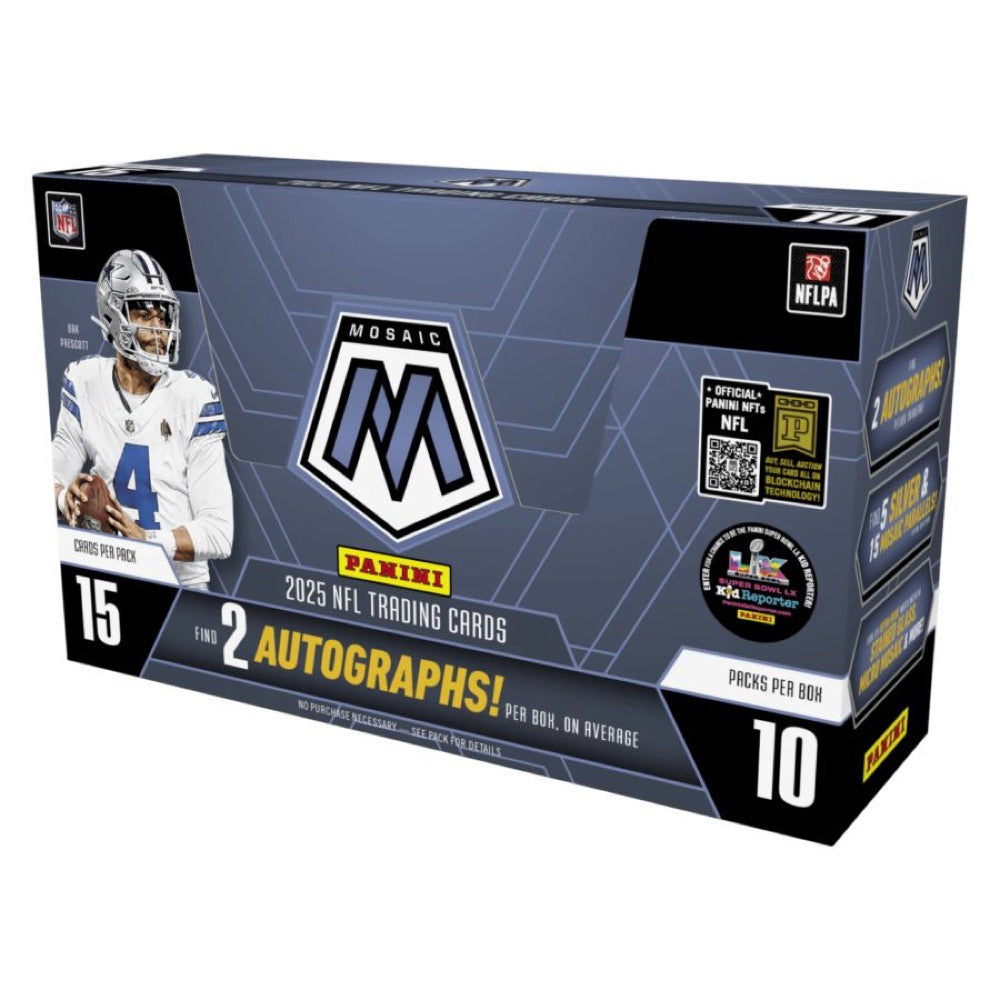 NFL – 2025 Mosaic Football Hobby Trading Cards (Display of 10)