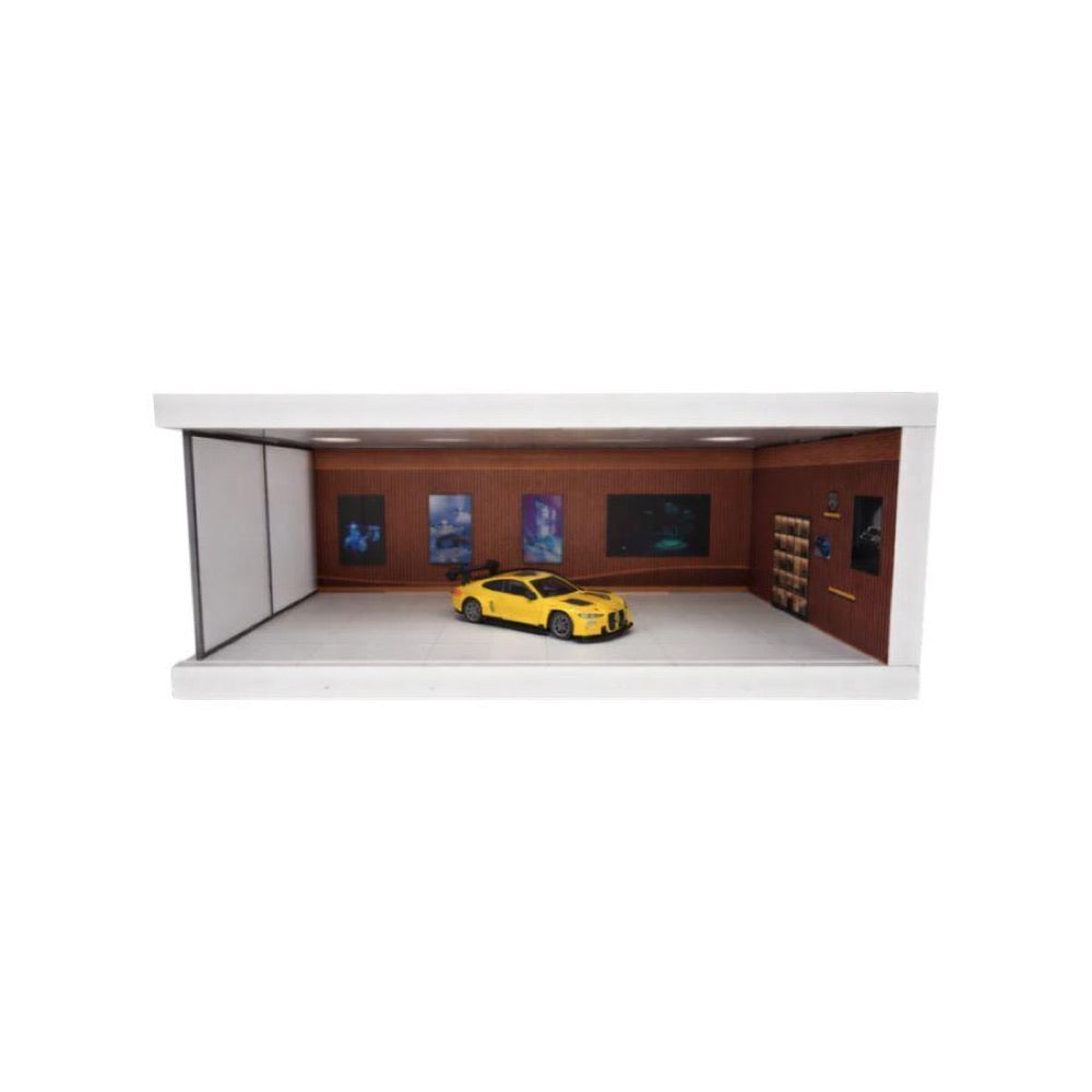 1:64 Diorama – Chevrolet Board with Light Box Single Parking Space – Brown A Miniature Scene