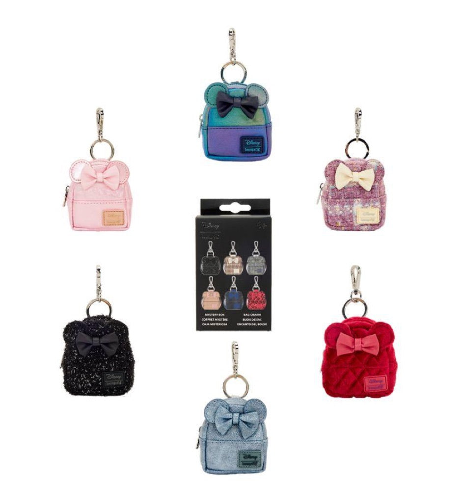 Disney – Minnie Mouse Glitter Mystery Mini Backpack Bag Charms (Display of 15)