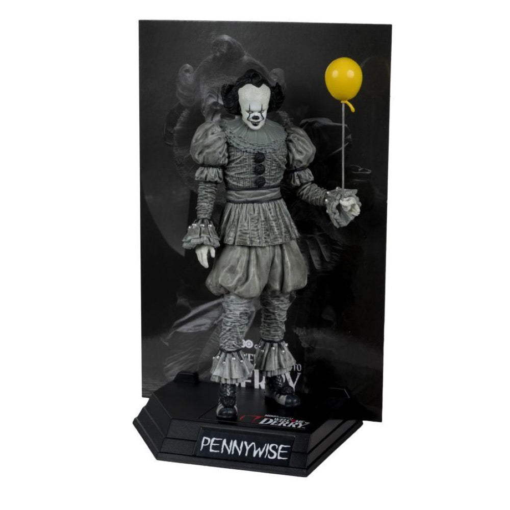 Welcome to Derry – Pennywise (Black & White) Movie Maniacs 6″ Posed Figure