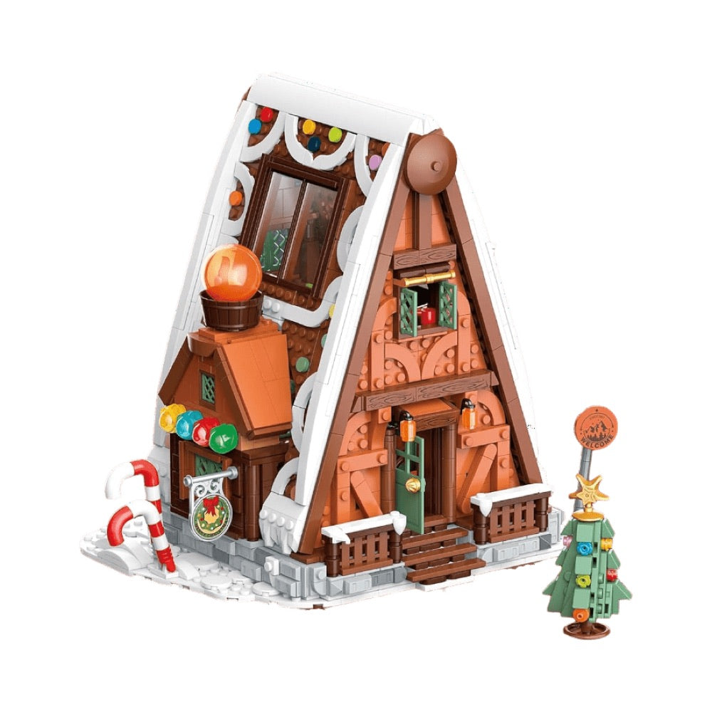 JAKI – Christmas Snow House Plastic Brick Model Kit (1711 Piece Set)