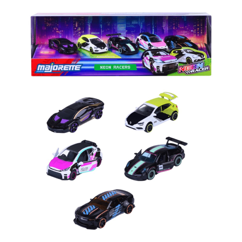 Majorette – 1:64 Neon Racer 5 Vehicle Giftpack