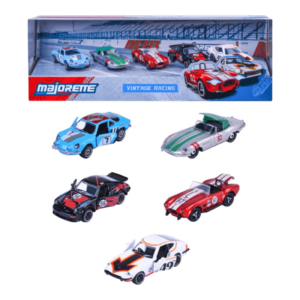 Majorette – 1:64 Vintage Racing 5 Vehicle Giftpack