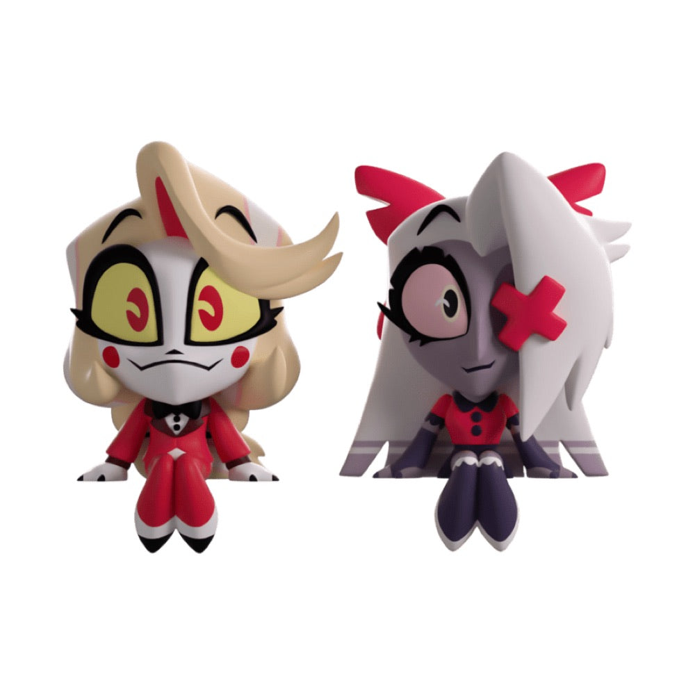 Hazbin Hotel – Charlie & Vaggie Monitor Buddiez 2.5″ Vinyl Figure 2-Pack