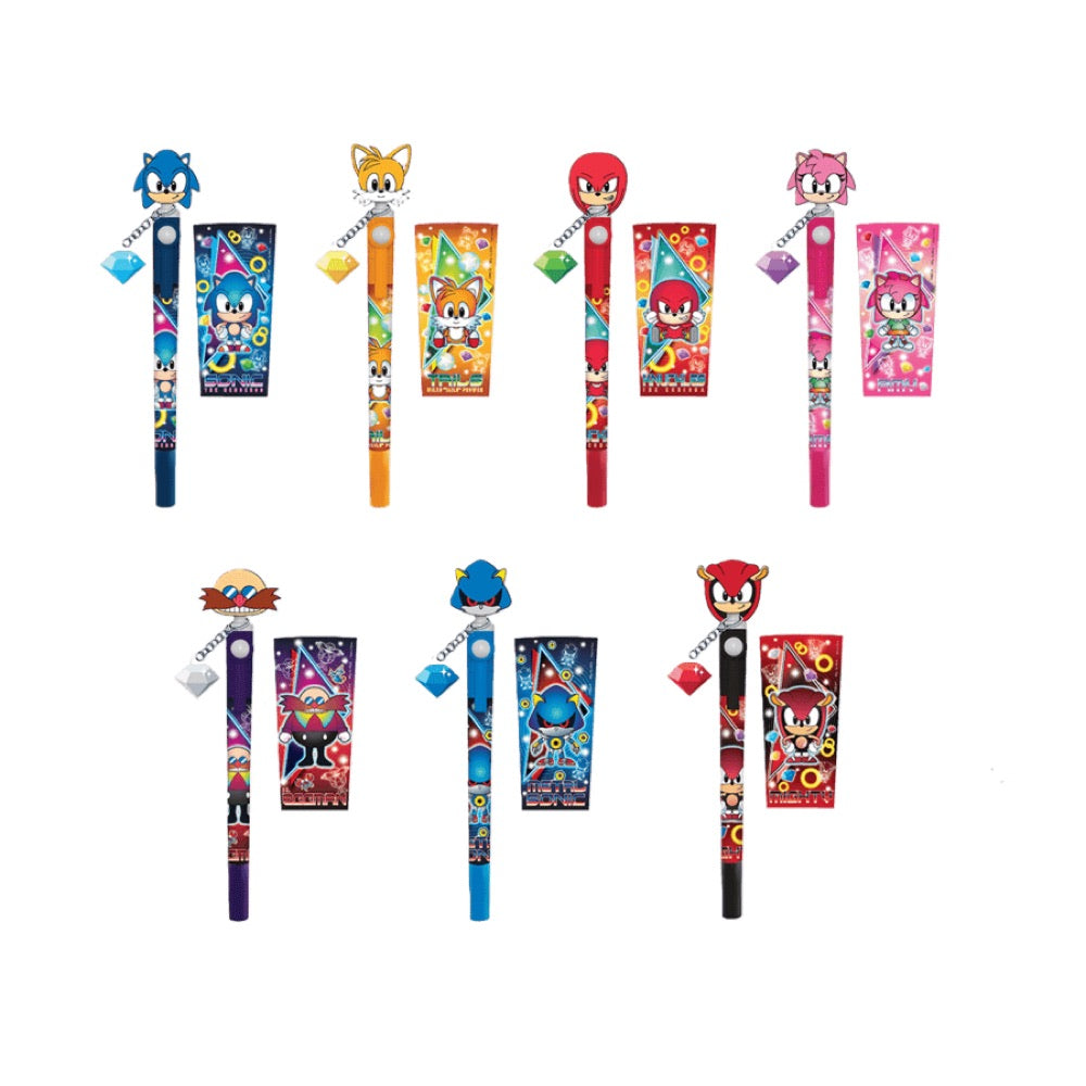 Sonic – Sonic 3D Head Topper Spinning Pen with Dangle Blind Box (Display of 16)