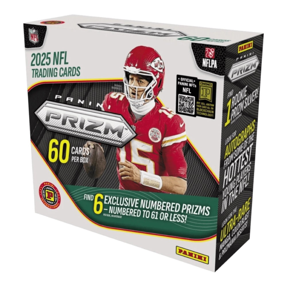 NFL – 2025 Prizm Football Hobby International Hobby Trading Cards (Display of 12)