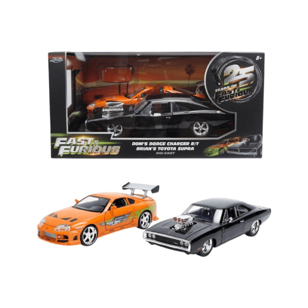 Fast & Furious – 1:24 Dom’s 1970 Charger R/T & Brian’s 1995 Toyota Supra 2-Pack