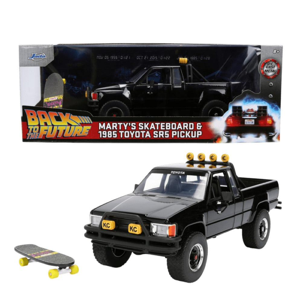 Back to the Future – 1:24 1985 Toyota SR5 Pickup Truck with Marty’s Skateboard Diecast Vehicle
