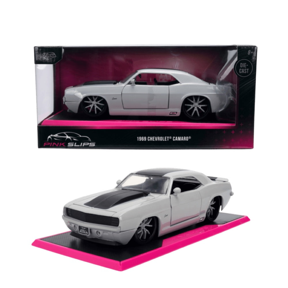 Pink Slips – 1:24 1969 Camaro (White) Diecast Vehicle