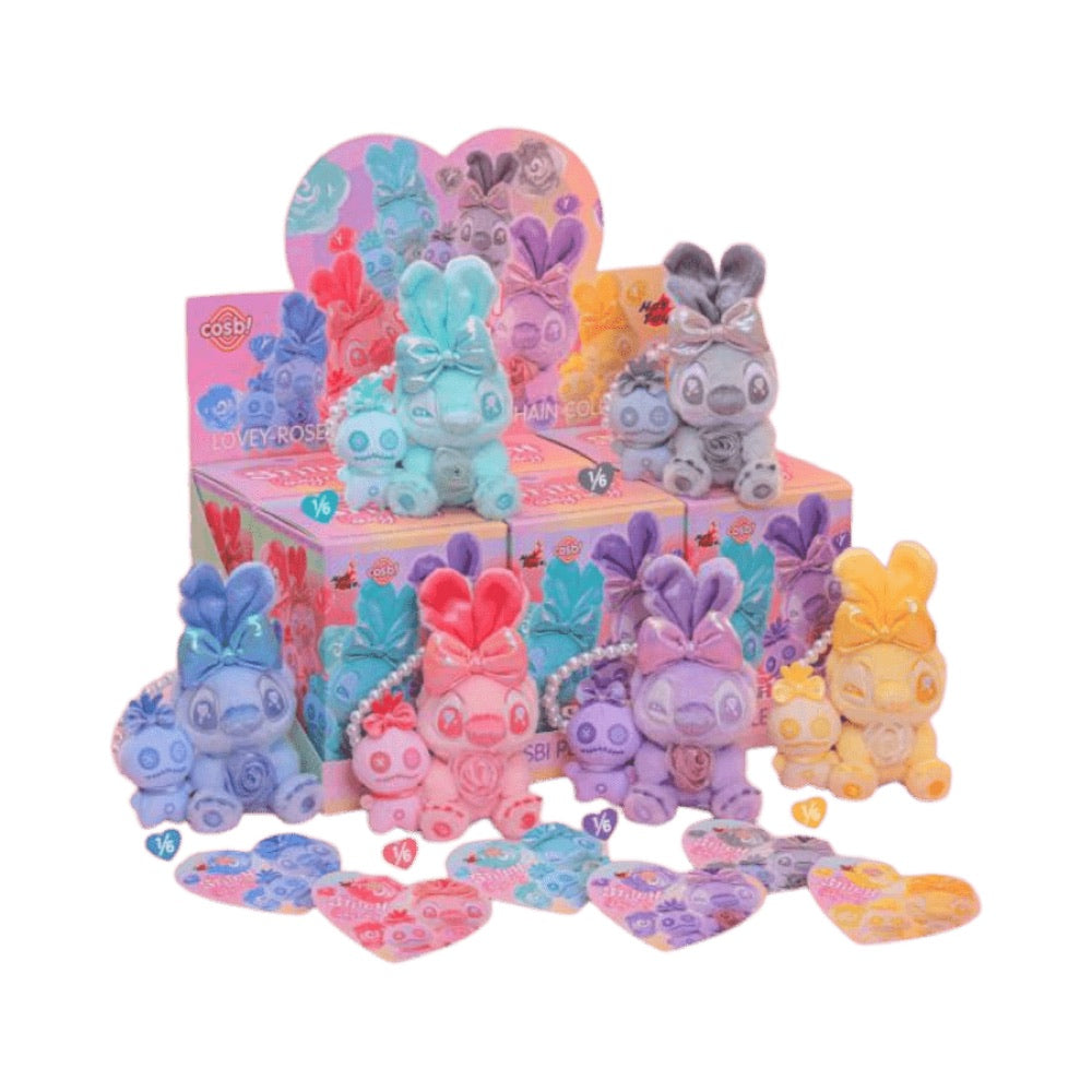 Lilo & Stitch – Stitch Lovey-Rosey Cosbi Plush Keychain Collection (Display of 6)