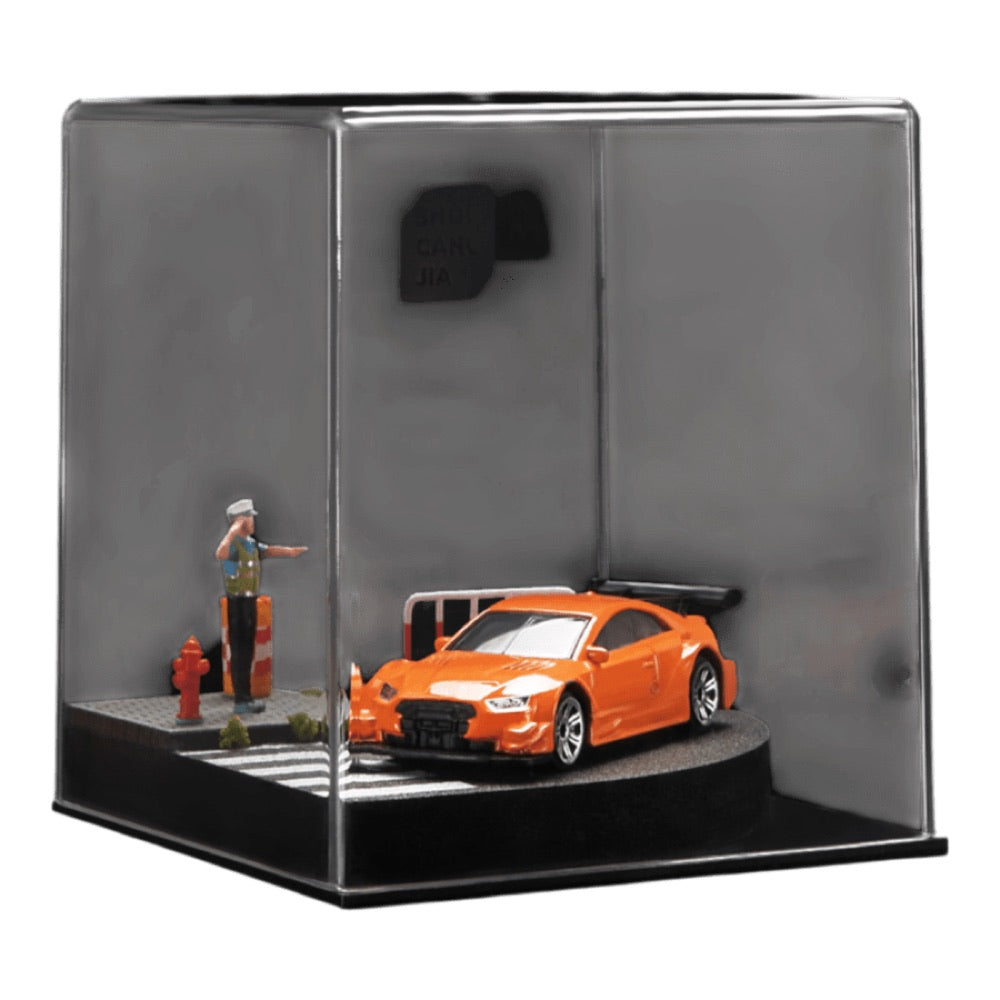 1:64 Diorama – Double Sidewalk with Pedestrian Scene