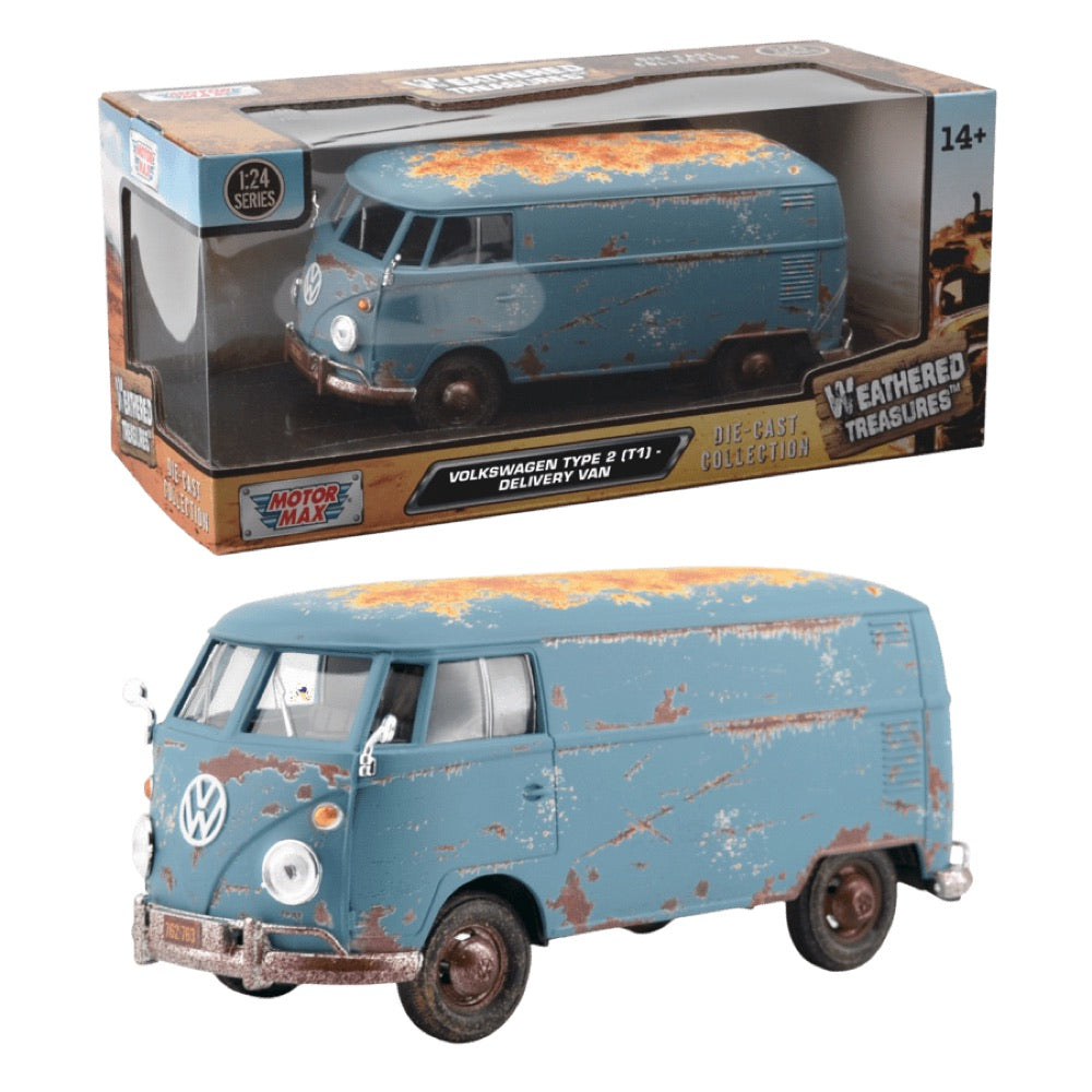 Weathered Treasures – 1:24 Volkswagen Type 2 (T1) Delivery Van Diecast Vehicle