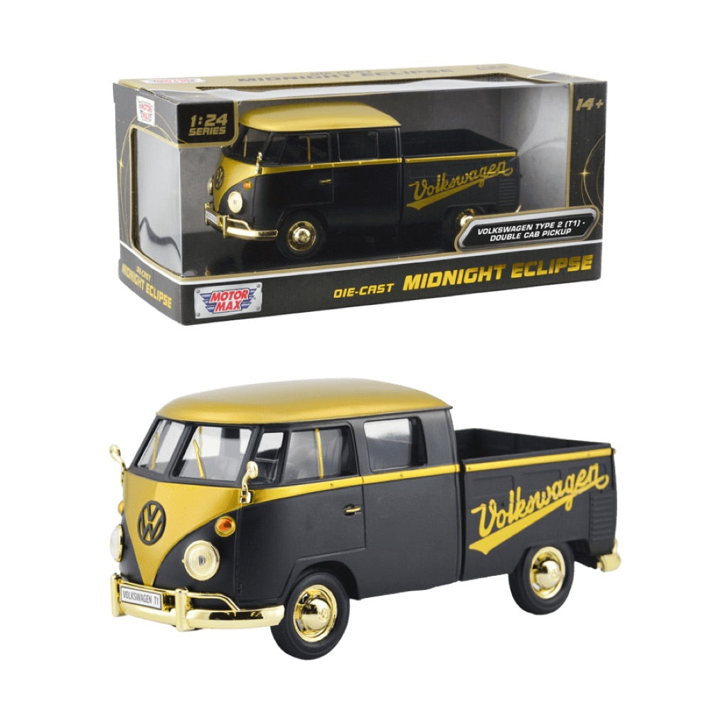 Midnight Eclipse – 1:24 Volkswagen Type 2 (T1) Double Cab Pickup Diecast Vehicle