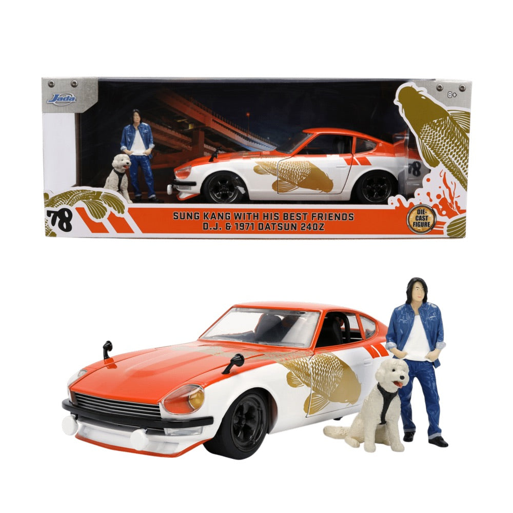 Sung Kang – 1:24 1971 Datsun 240Z Diecast Vehicle with Sung Kang & Dog figure